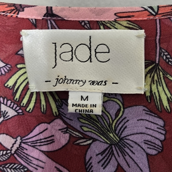 Jade By Johnny Was Rashida Mix Print Peasant Top - Picture 7 of 11